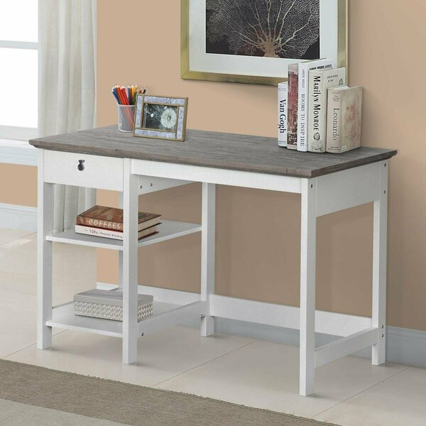 Kd Etagere 47 in. Finley Writing Desk, White & Gray Oak KD3746495